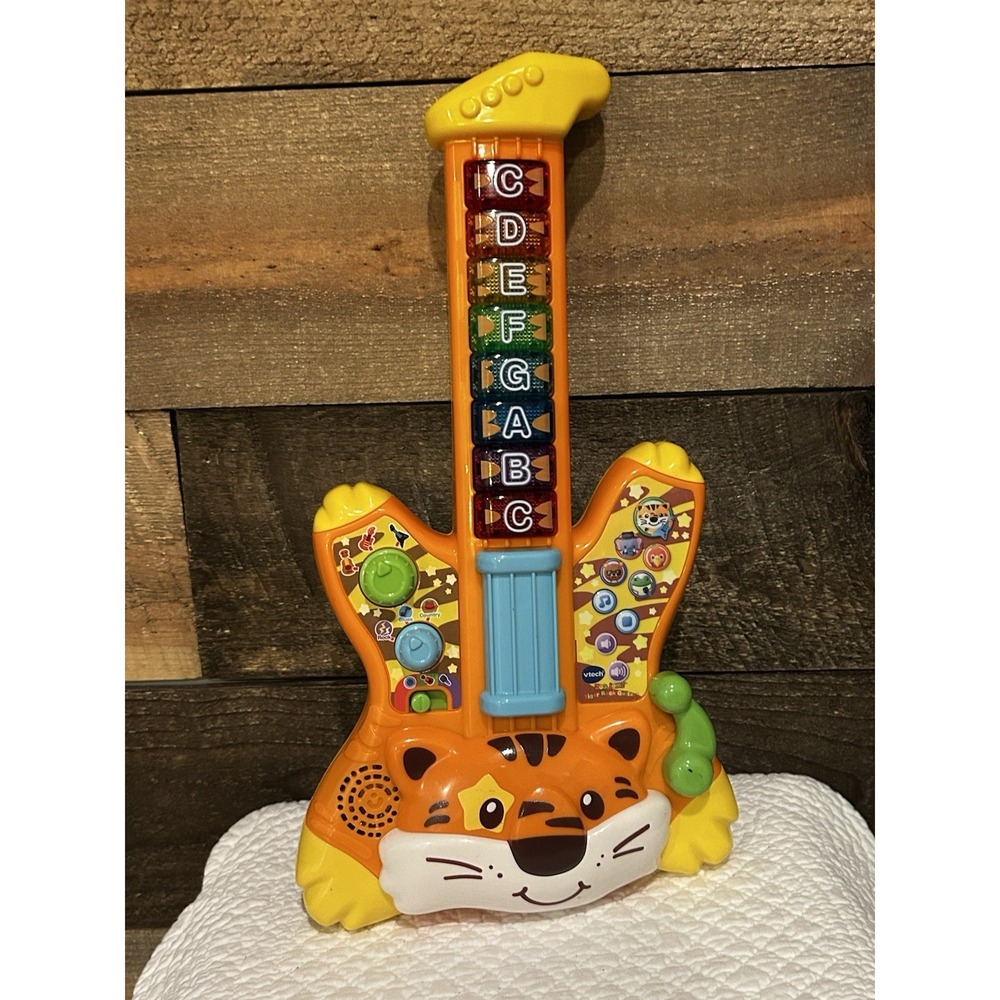 VTech Zoo Jamz Tiger Rock Guitar Tested Works Batteries Included